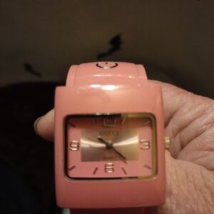 Gucci Women's Pink Square Dial Watch